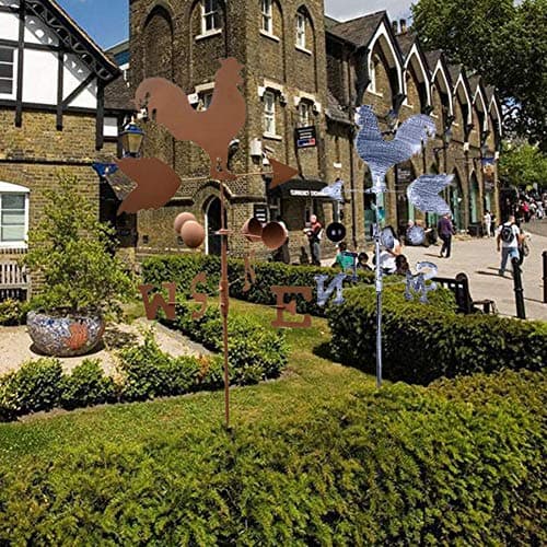 Weathervanes Retro Style Rooster Wind Indicator Wind Spinner for Garden Vintage Rooster Weather Vane Metal Terrace Courtyard Decoration indicates Wind Speed & Direction 120cm