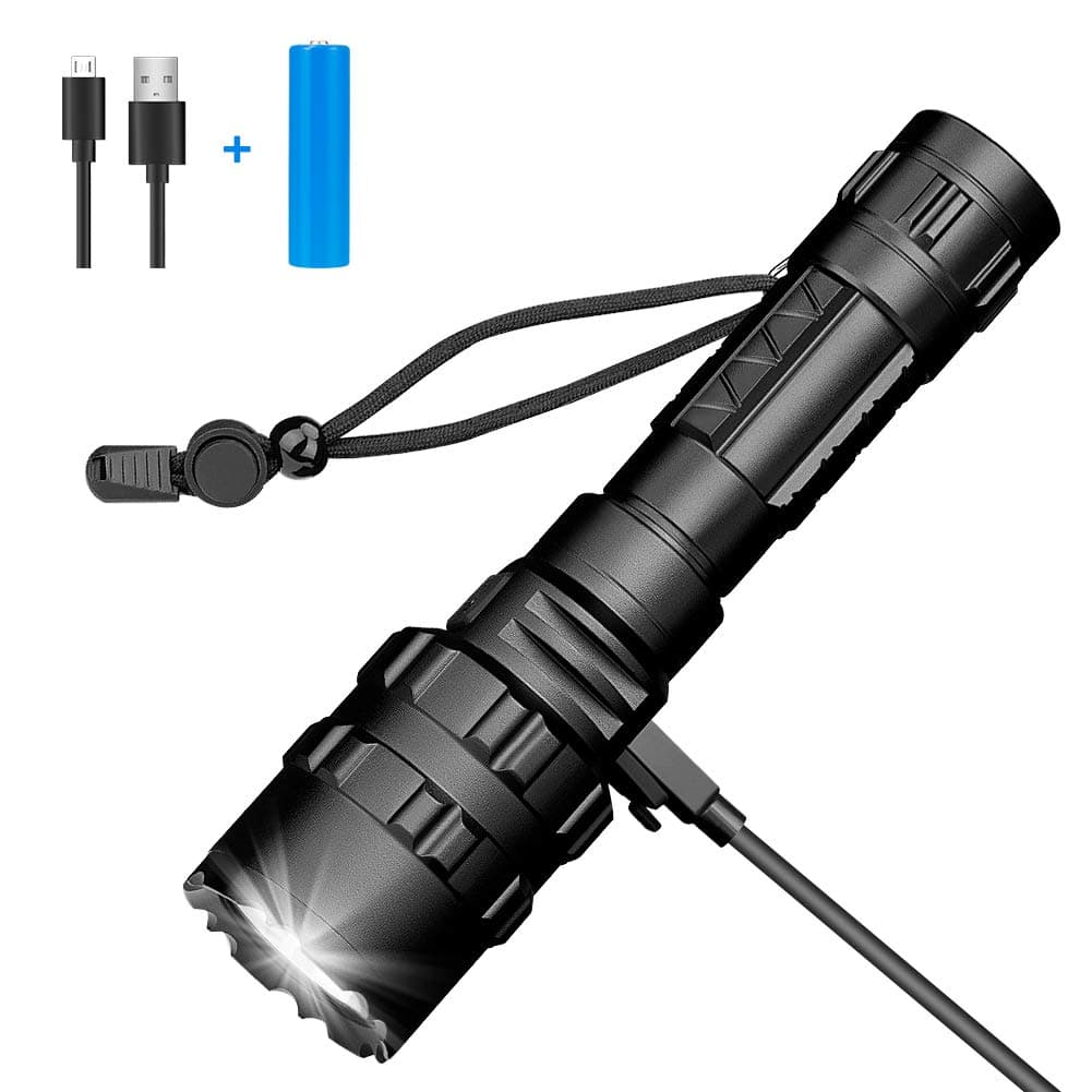 Linkax Rechargeable LED Torch LED Flashlight Powerful Super Bright 800 Lumens Pocket Torches 5 Modes Waterproof Handheld…