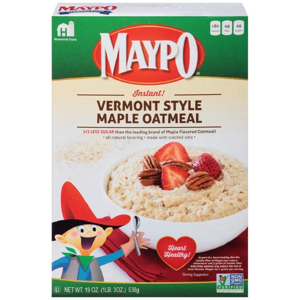 MAYPO Instant Maple Oatmeal Cereal Vermont Style 19 OZ (Pack of 12)