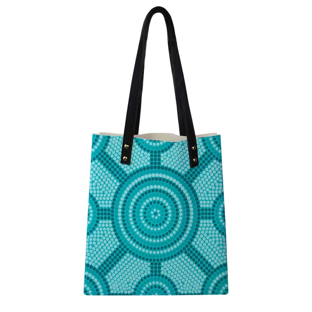 Women's Soft PU leather Tote Shoulder Bag, Abstract Aboriginal Dot Painting Ancient Native Ethnic Cultural Art in Australia,Big Capacity Handbag Hobo bag, Satchel Purse