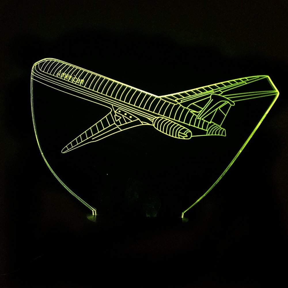 HIOJDWA Night Light Creative 3D Nightlights USB Colorful Visual Led Light Fixture Aviation Aircraft Modelling Bedroom Sleep Decor Airplane Desk Lamp