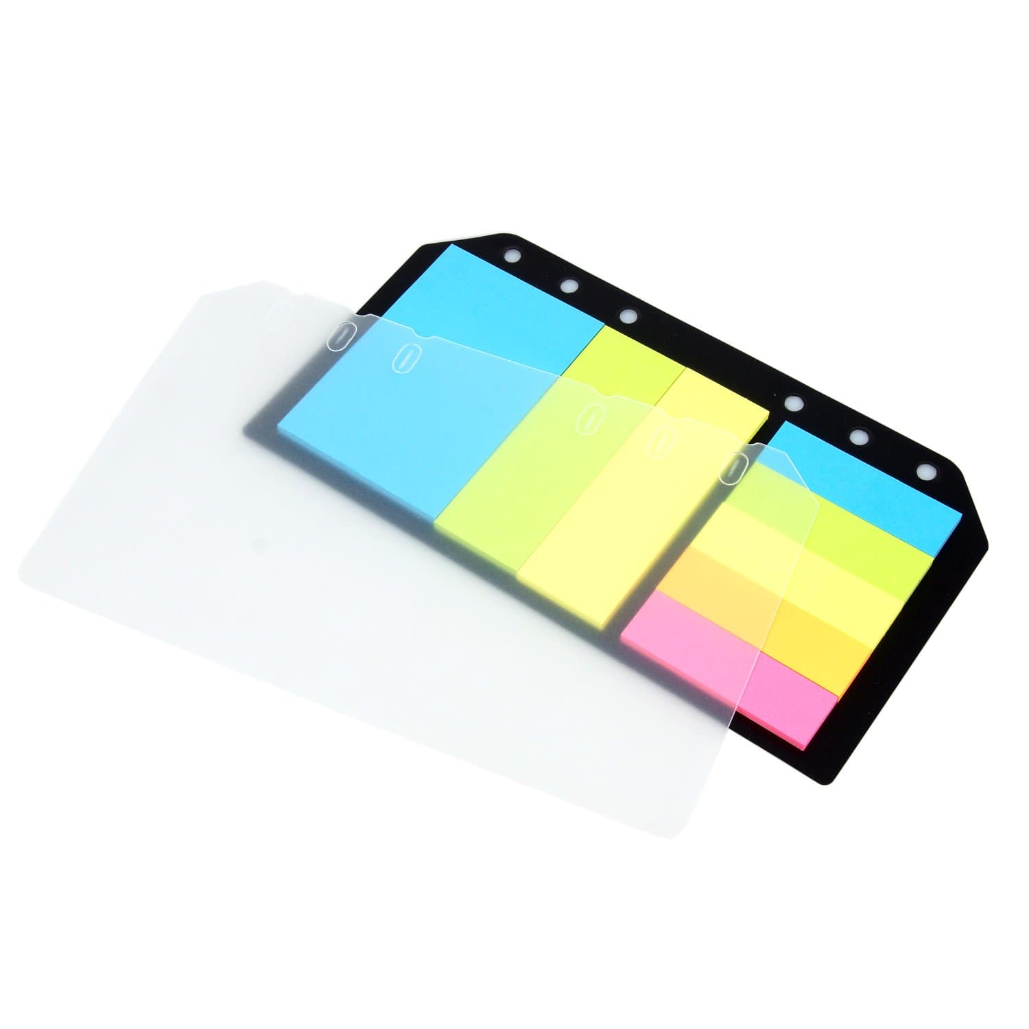 EzSos Sticky Notes, 6 Holes Loose-leaf Notebook Stickers With A6 Protection Board,Assorted Bright Colors, 30 Sheets/Pad, 8 Pads/Pack