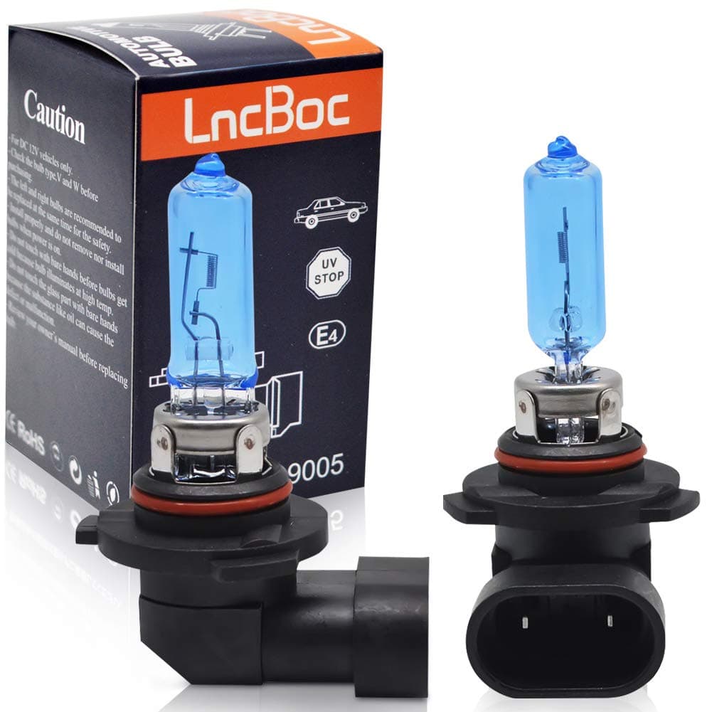 LncBoc 9005 Halogen Headlight Headlamp 55W Vehicle Super Bright Replacement for Car Auto 4300K Warm White 9005 Pack of 2