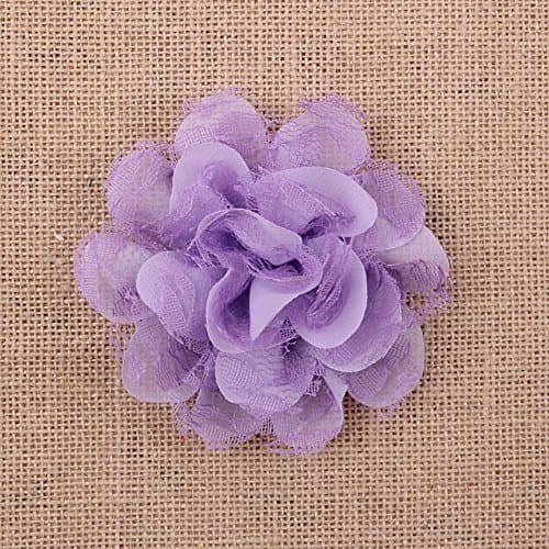 12 Pcs 3.9 Inch Pretty Purple Bulk Diy Chiffon Flowers(Purple)