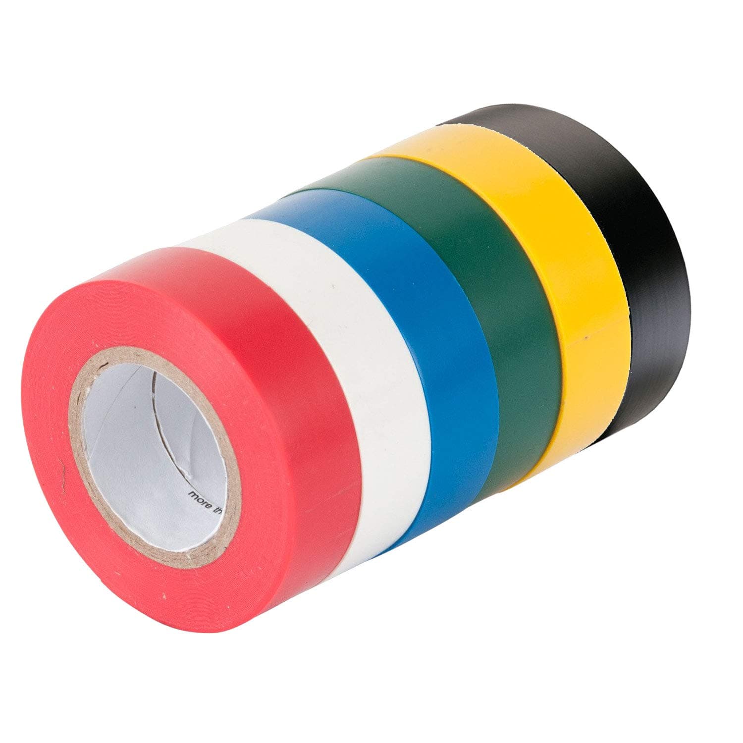 6 Pack Mixed Colour Electrical Insulation Tape Adhesive Gaffer Tape, 16mm×15m, 90 Meters in Total