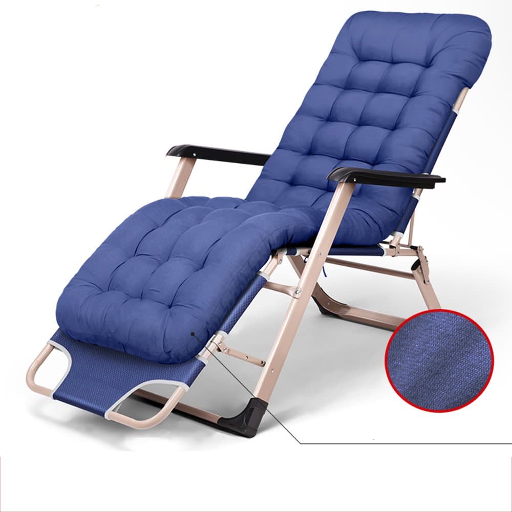 Rocking Chairs MEIDUO Folding Bed Zero Gravity Patio Lounge Chair Oversize with Padded Adjustable Recliner Support 300kg 3 Colors (Color : Blue)
