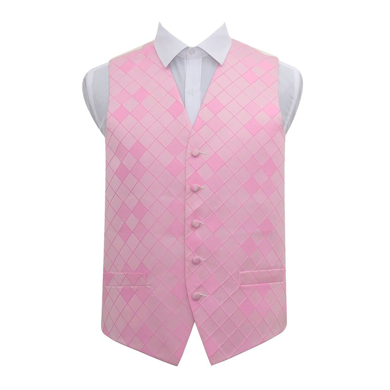 DQT Diamond Patterned Wedding Tuxedo Waistcoat Vest for Men…
