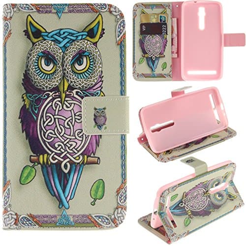 Zenfone 2 Case ASUS Zenfone 2 Kickstand Case,Bat King Big Eyes Owl Pattern Premium Leather Wallet Flip Kicstand Case Cover With Magnetic Closure For ASUS Zenfone 2 ZE551ML