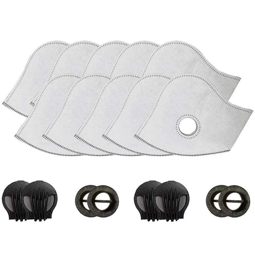 Perezy 20Pcs Five-Layer Activated Carbon N99 PM2.5, Activated Carbon N99 Filters with 4 Exhaust Valves for Mesh or Neoprene