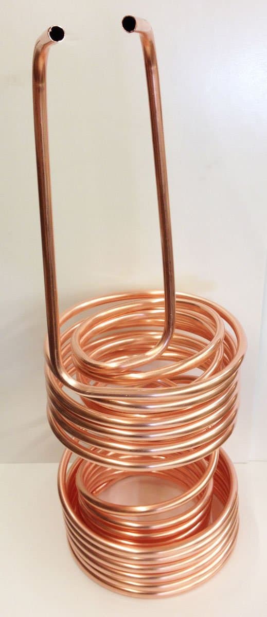 Quick Chill 1/2" Double (Twin) Coil 5/10 Split Copper Immersion Chiller 50'