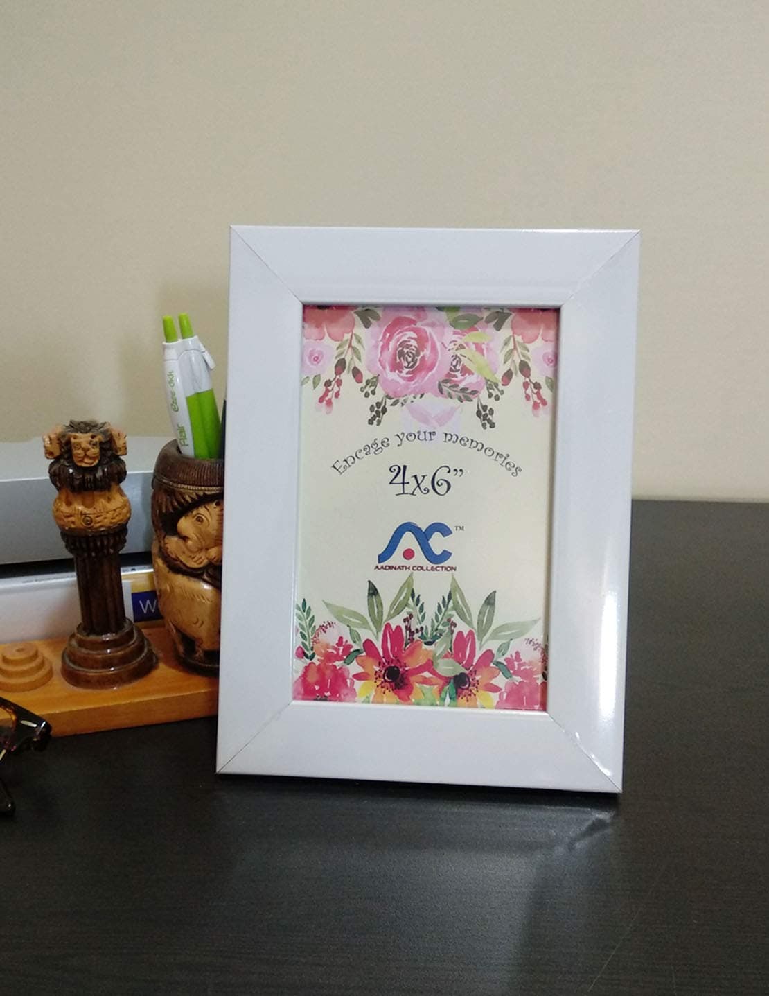 Aadinath Collection Photo Frame (White, 4 x 6)