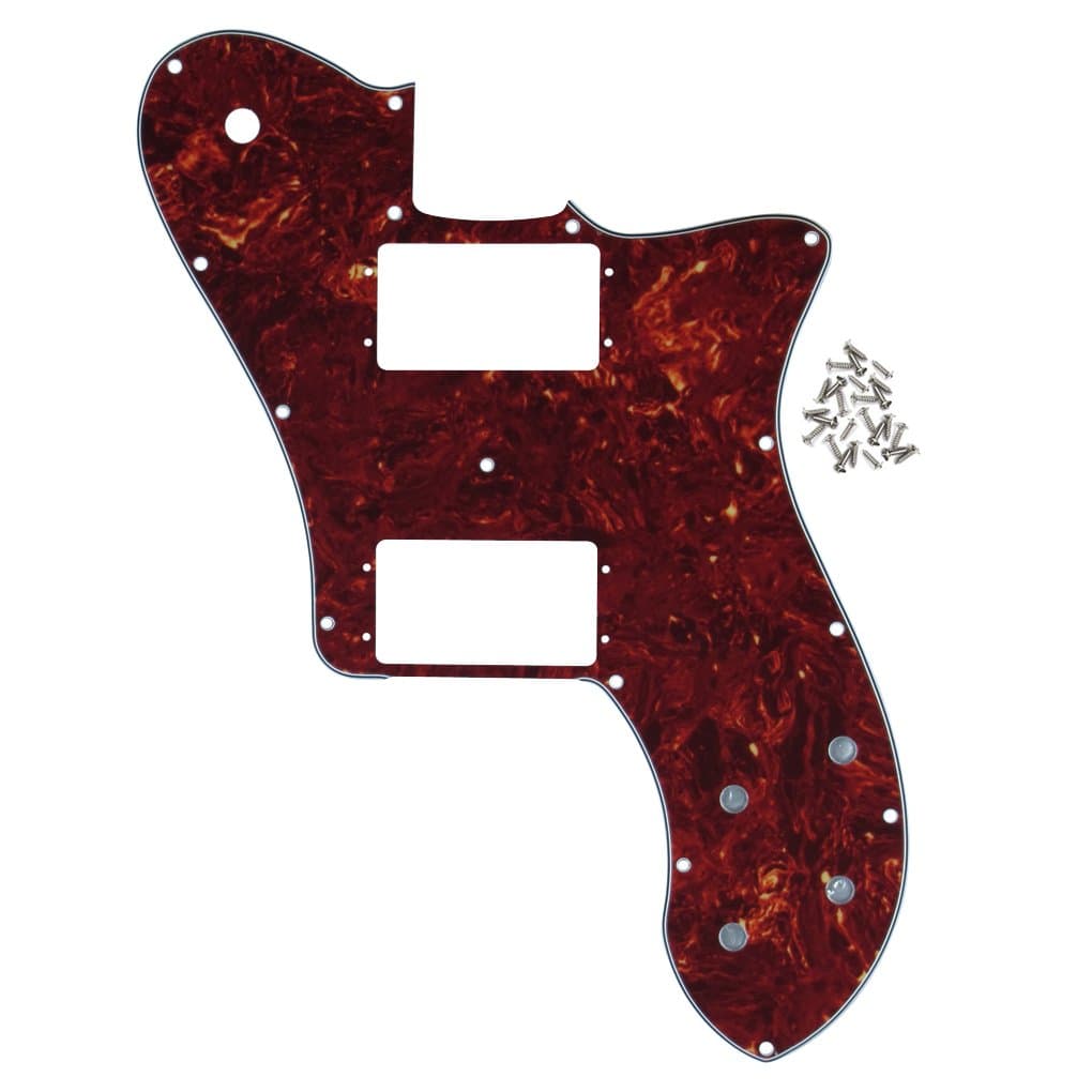 72 Thinline Pickguard Guitar Pick Guard Scratch Plate with Screws Fit Vintage Style 72 Telecaster Deluxe 14 Hole, 4Ply Red Tortoise Shell