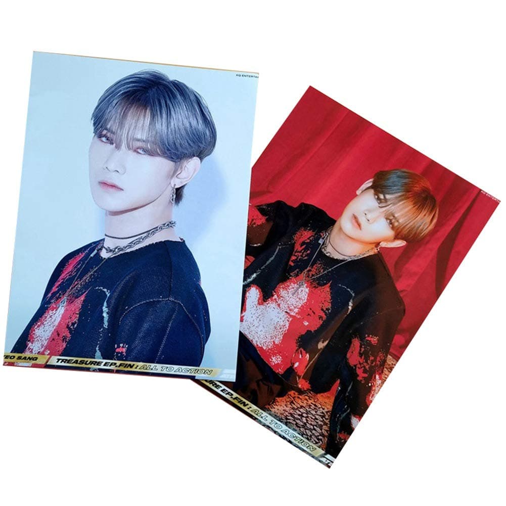 ForUBeauty 2 pcs Kpop ATEEZ Posters Treasure EP.FIN: All to Action Poster San Wooyoung Seonghwa Yeo Sang Wall Decor Gift for Fans 30x21cm (YEO SANG)