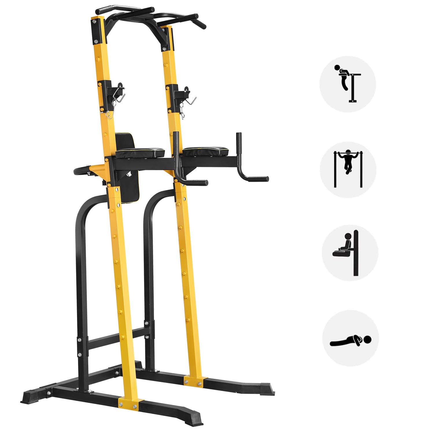 Power Tower,Adjustable Height Dip Stands Multi-Function Pull Up Bar Standing Tower Gym Equipment Sports