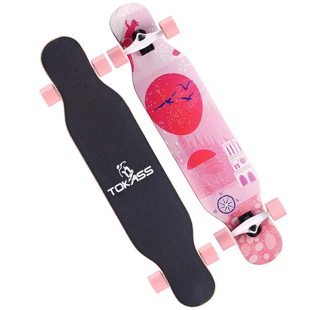 ZAIHW Longboard Special Edition Complete Board incl Drop-Through Freeride Skating Cruiser Boards
