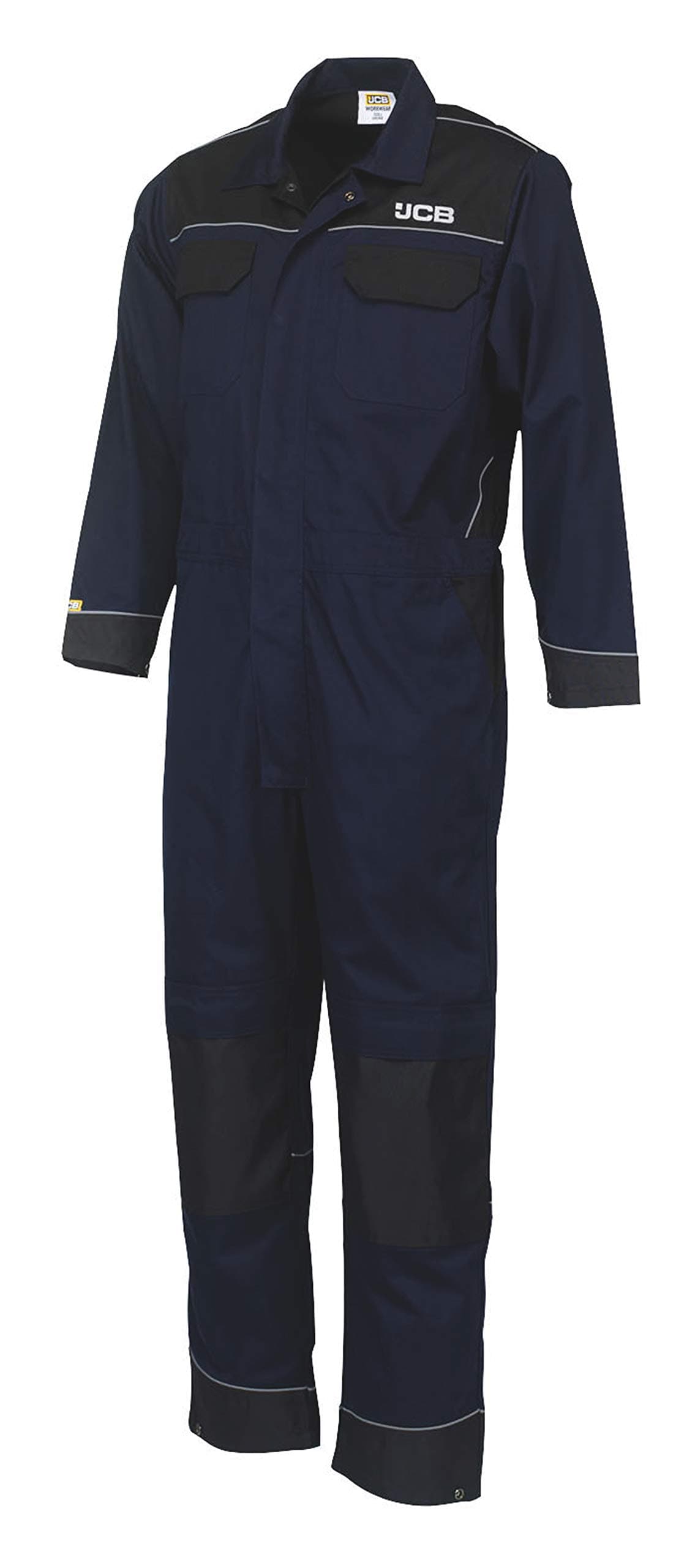JCB Navy Blue/Black Coverall with Knee Pad Pockets - Reg Leg, Mens, Size XL