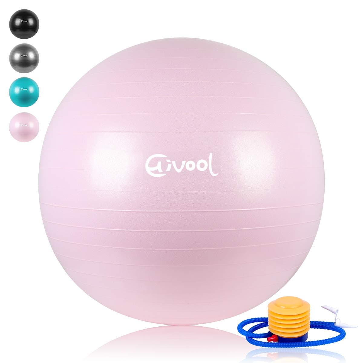 Hivool Exercise Ball(55-85cm) Thickened Anti-Burst Non-Slip Fitness Ball,Sports Gymnastics Balance Training Ball &Birthing,Therapy,Office Ball Chair with Quick Pump and Supports 2200lbs