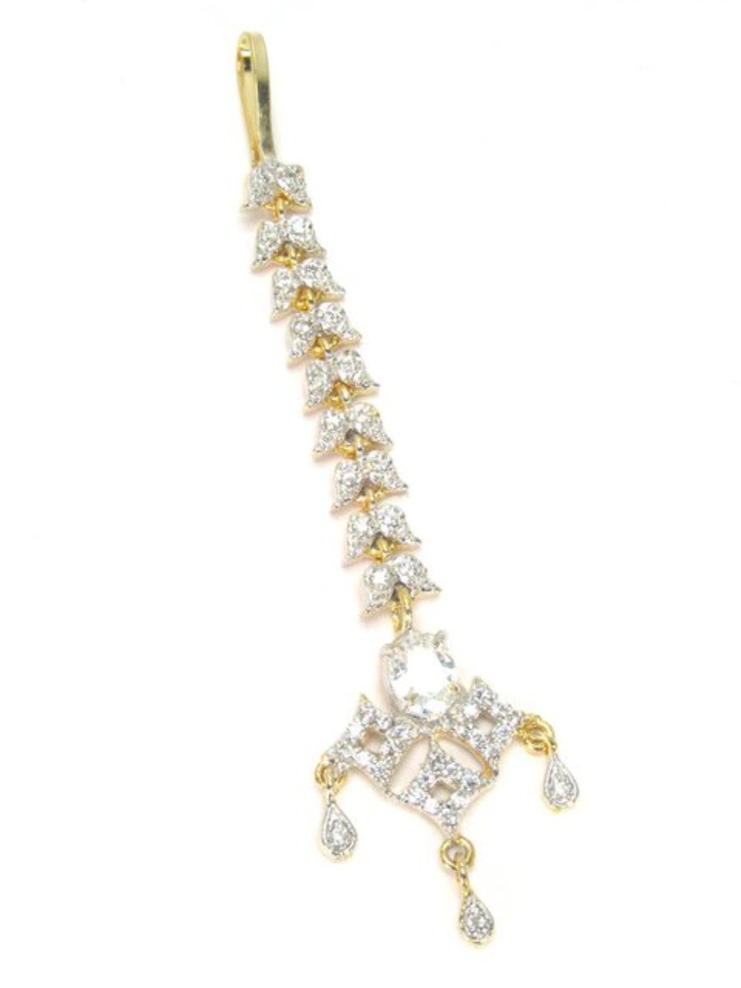 Arras Creations CZ Stone Bindi/Multi-Usable Hair Accessories/Bollywood Indian Jewelry for Women / AZINBIC05