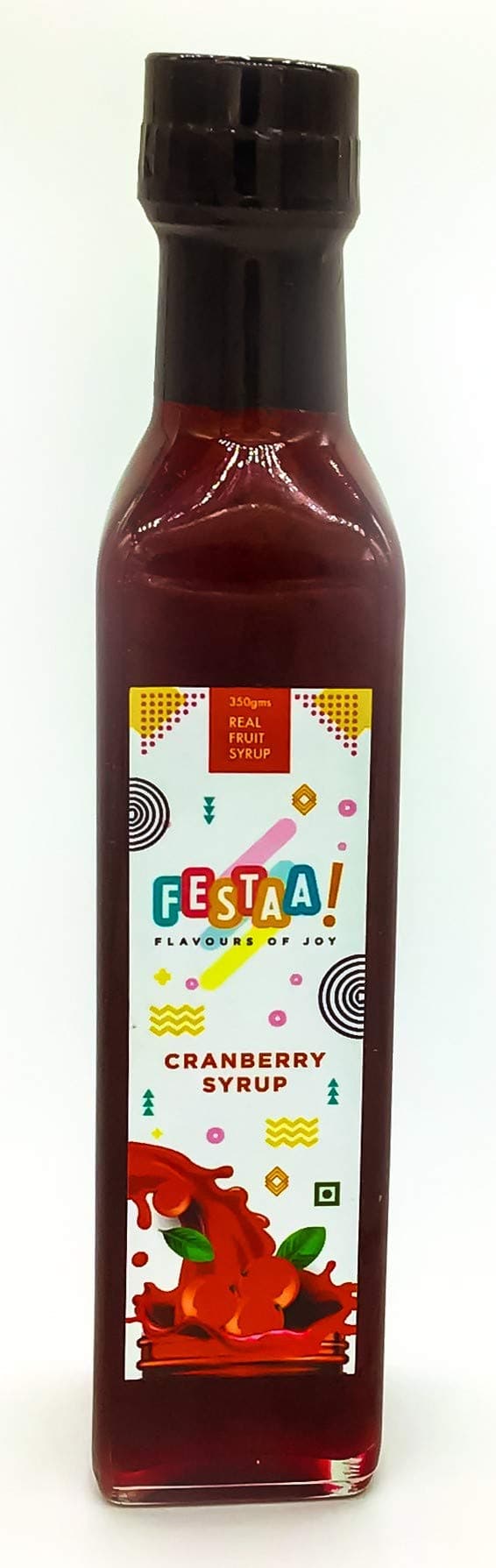 Festaa Cranberry Fruit syrup - 100% real fruit, natural, hand picked, top quality raw ingredients - No added synthetic flavors (350 g)