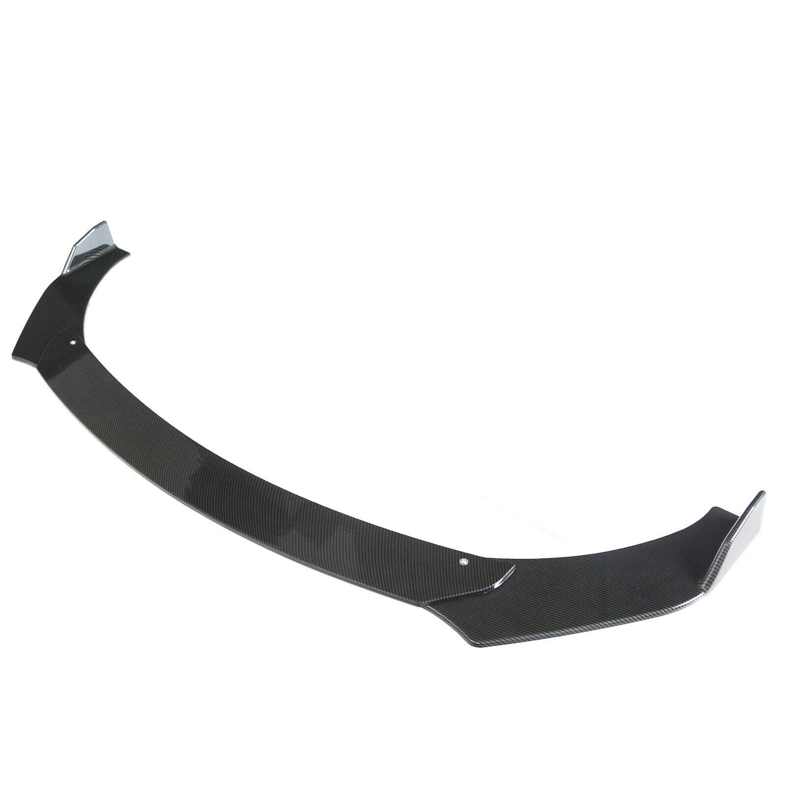 Durable 3 Pcs Spliced PP Polyurethane 3D Glossy Carbon Fiber Car Front Lip Chin Bumper Body Kits Anti-scratch Front Shovel Easy Installation Diffuser Splitter Spoiler Adjustable Rotate the Angle