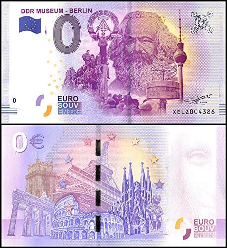Zero (0) Euro Europe, 2017 - 1 (1st Print), UNC, DDR Museum - Berlin in Germany