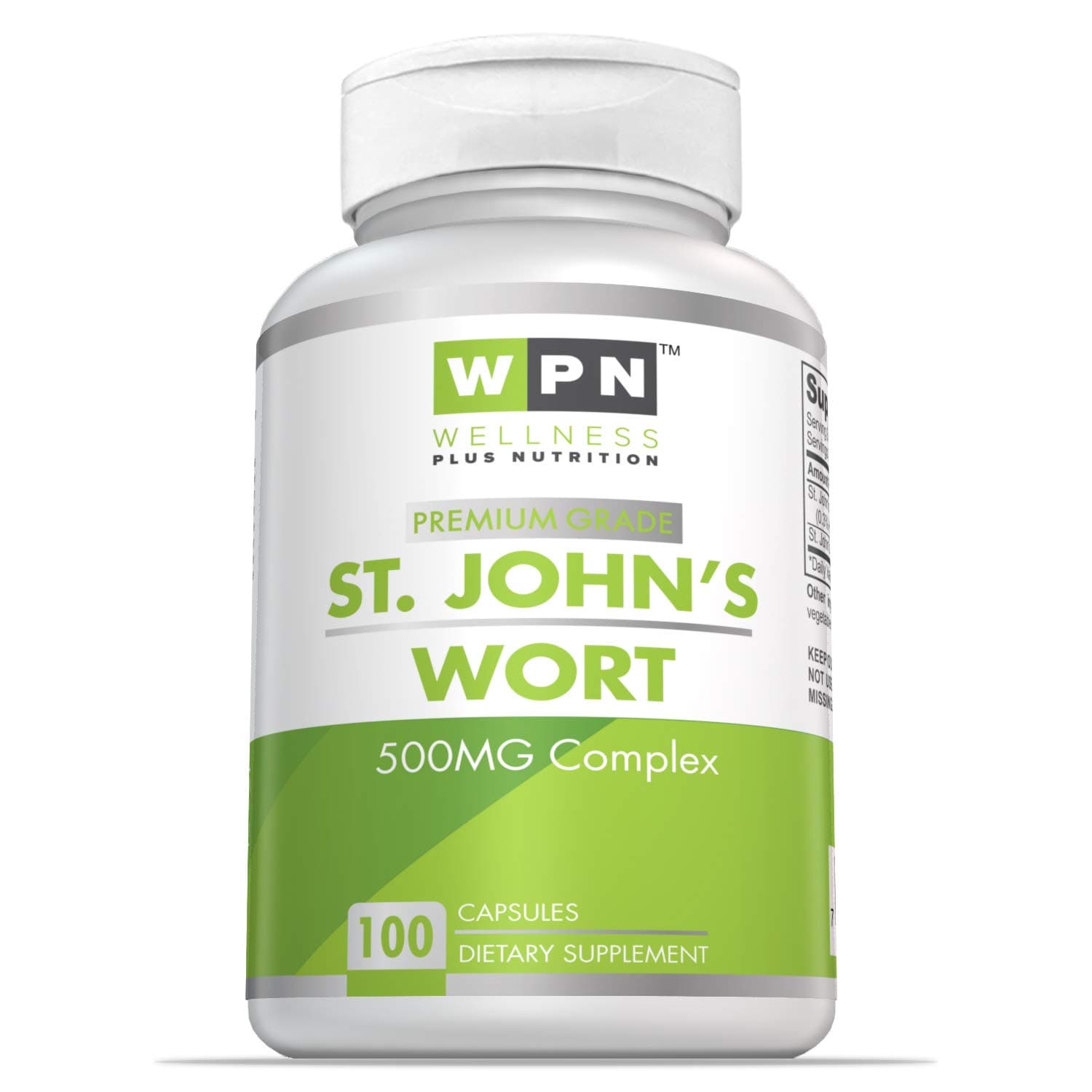 WPN Supplements St. John's Wort 500mg Complex | Premium Grade | Anxiety and Depression Support | Calm & Stress Formula | Positive Mood | 100 Capsules