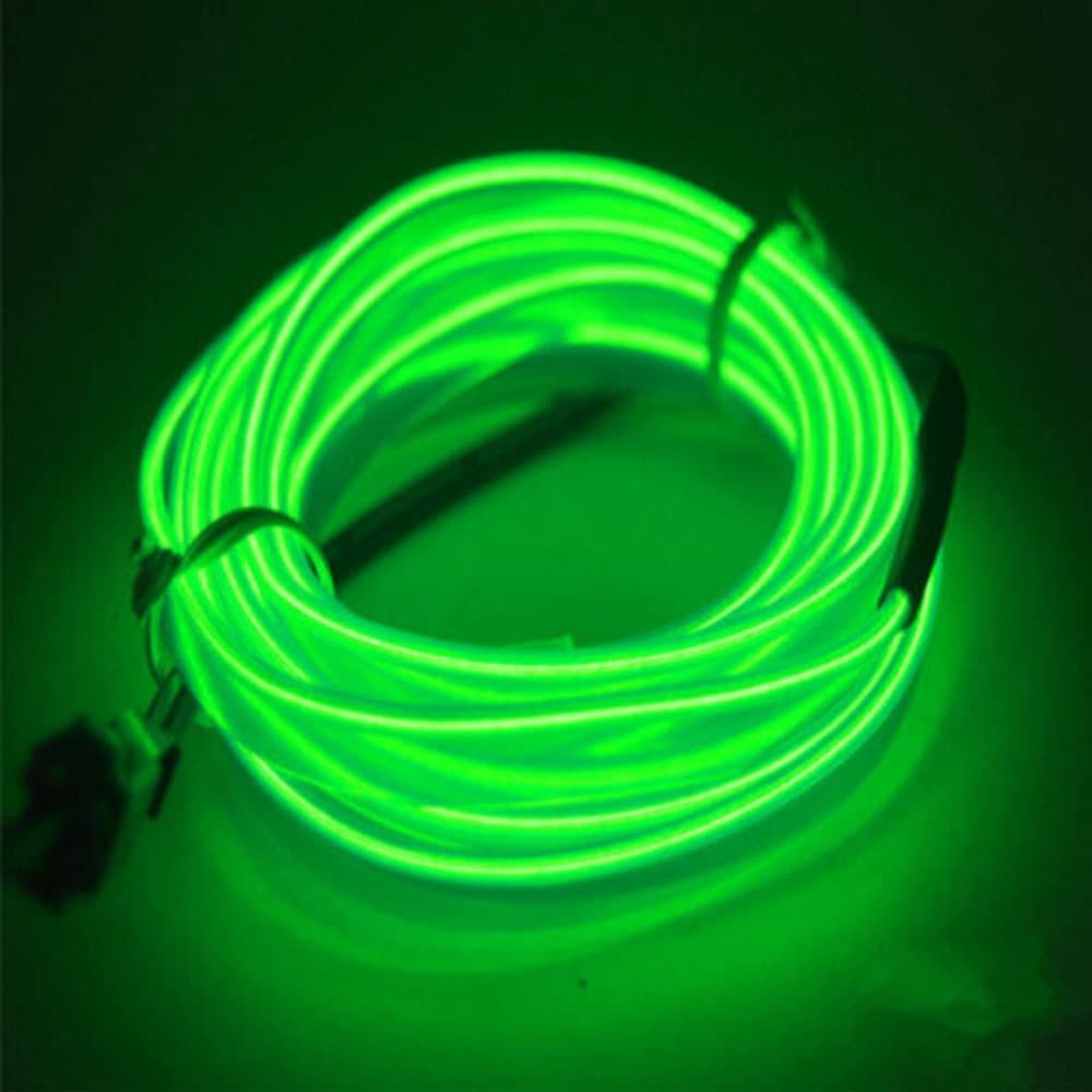 EL Wire, POSSBAY 2M Green Neon Light Glowing Bright LED Light Strips Dancing Festival Decor Light Flexible Battery Controlled EL Rope Cool Christmas X