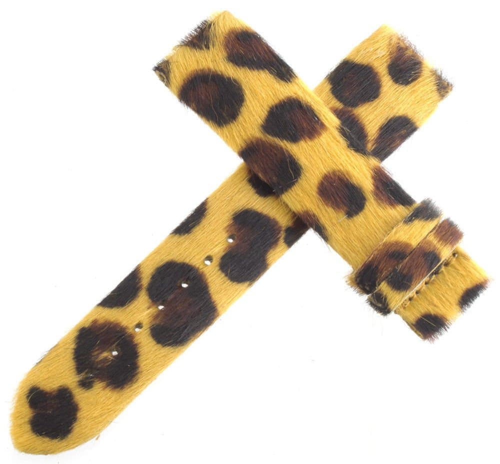 Authentic Van Der Bauwede Yellow Leopard Pattern Watch Band 18mm x 17mm