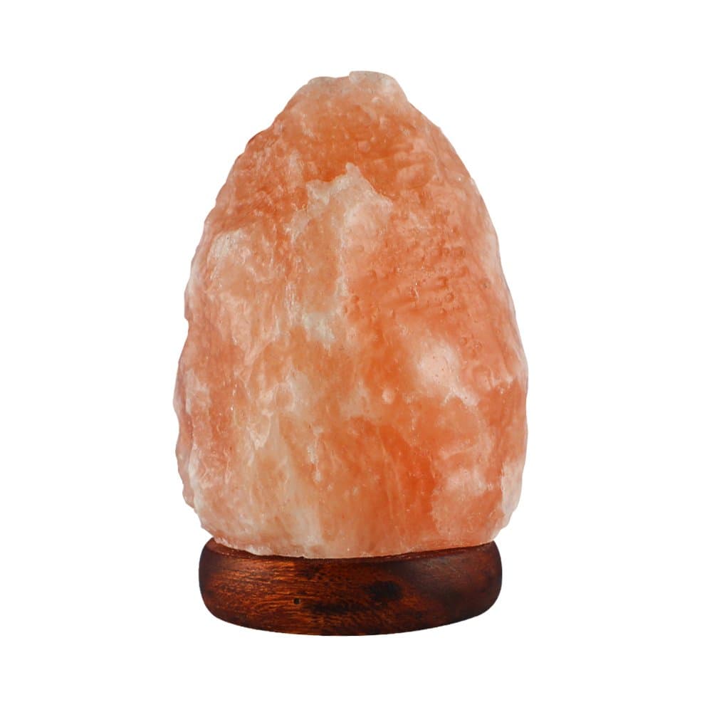 Salt Kingdom Himalayan Natural USB Plug Crystal Rock Night Light Salt Lamp Ionic Air Purifier, Decorative Genuine Wood Base with Cord, Light Bulb