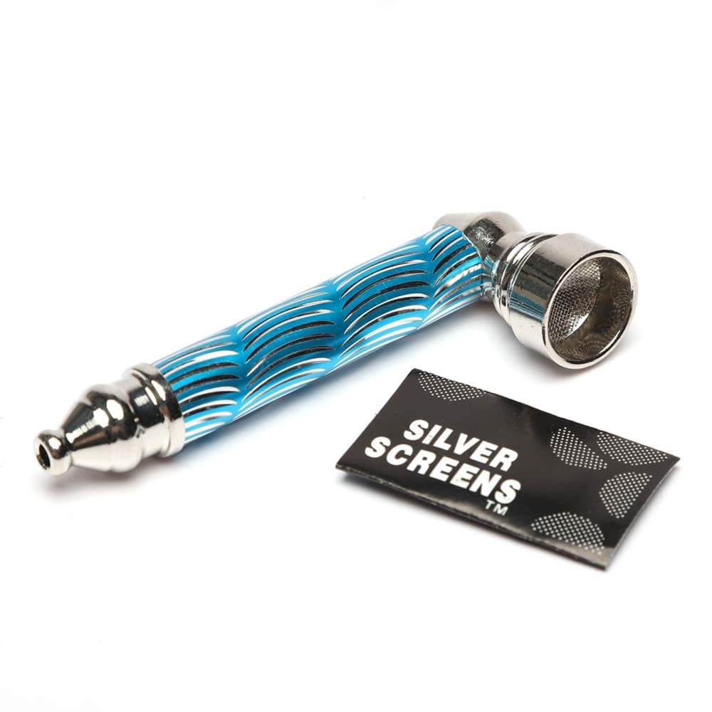 Exclusively Designed Small and Exquisite Pipe with Five Stainless Steel Screen Filters (Blue)