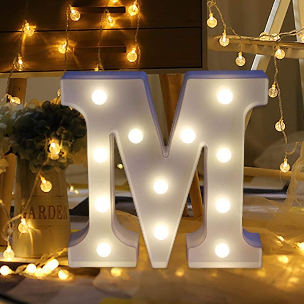 Highpot LED Letter Lights 26 Alphabet Light up Marquee Remote Control Night Light Lamp for Wedding Birthday Party Christmas (M)