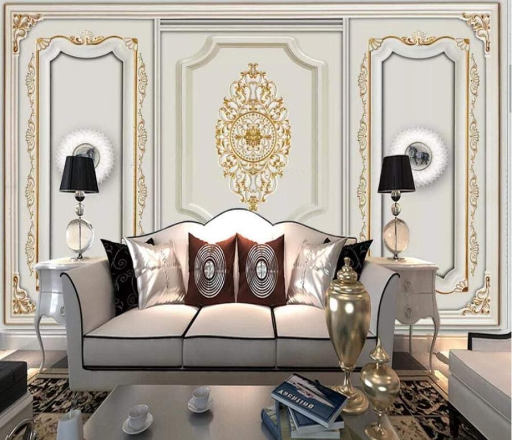Wall Mural 3D Wallpaper Golden Plaster Pattern Modern Wall Paper for Living Room Bedroom Tv Wall Decor