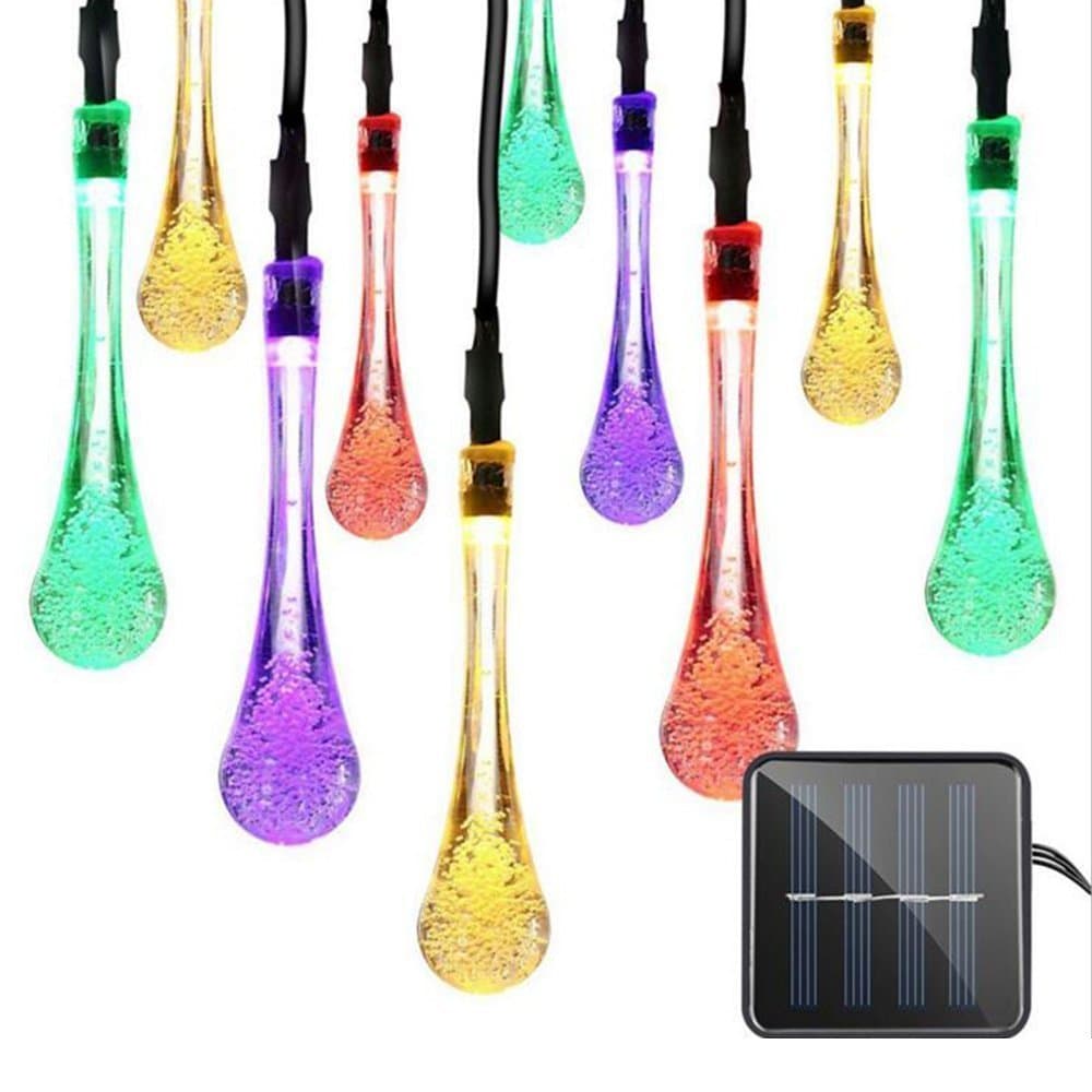 Artitan Solar String Lights 20 LED 15FT Garden Lights Crystal Fairy Lights Waterproof IP65 Raindrop Decorative Lights for Christmas Easter Halloween Garden Home Wedding Party