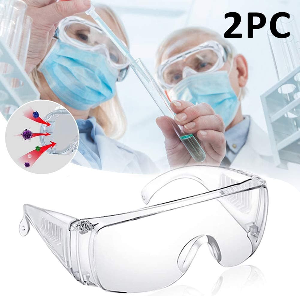 (Same day shipping) 2x professional safety glasses with integrated side protection - eye protection with clear, fog-free, scratch-resistant and UV protective coated lenses ，Safety outdoor goggles-2pcs
