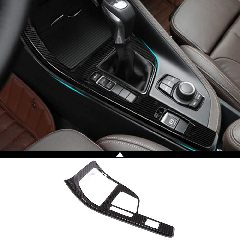 1Pcs Carbon Fiber Style Car Central Control Panel Gear Shift Panel Cover Trim for BMW X1 F48 2016 2017 2018 Interior Modification Decorative Accessories Upgrade The Big Panel