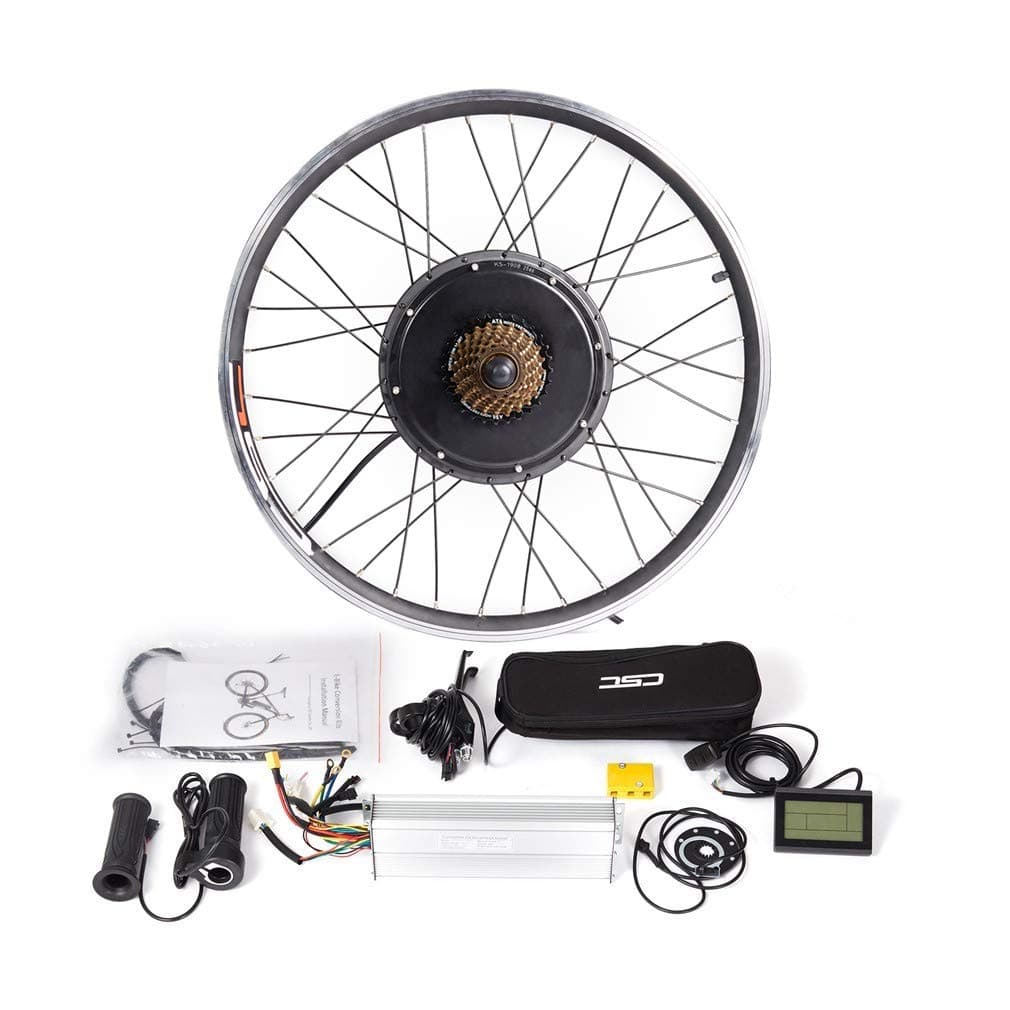 CSCbike MTB E-Bike Conversion Kit 36/48V Mountain Electric Bicycle Rear Wheel Conversion Parts with KT LCD3 Display Controller PAS Brake Lever