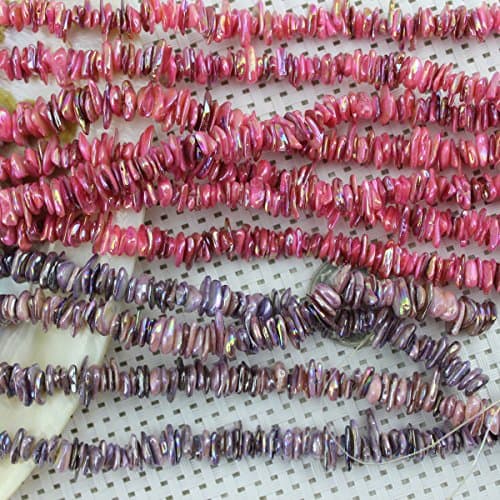 5-8mm Freeform Silver Sea Shell Beads Loose Gemstone Beads for Jewelry Making Strand 15 Inch (1 x Screw Clasp Included)