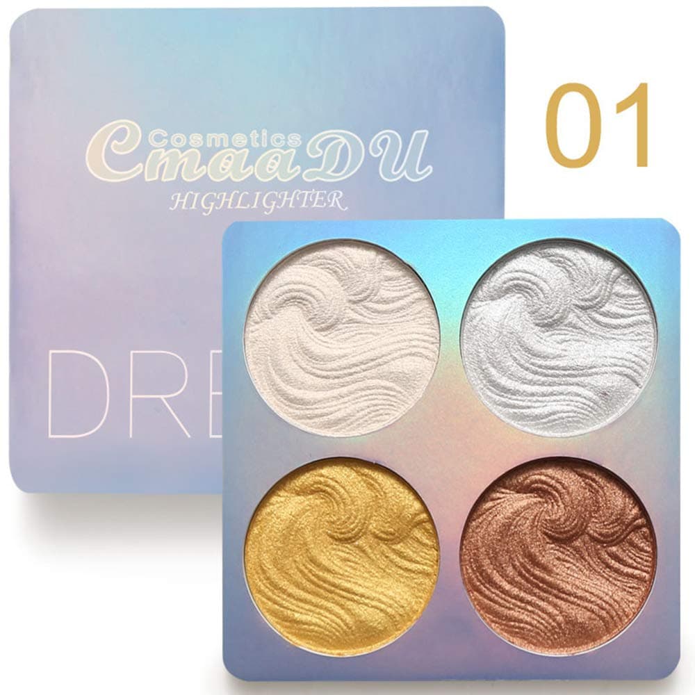 Highlighter Palette,Cmaadu Highlighter Makeup Palette, Glow Bronzer Highlighter Powder Kit (1)