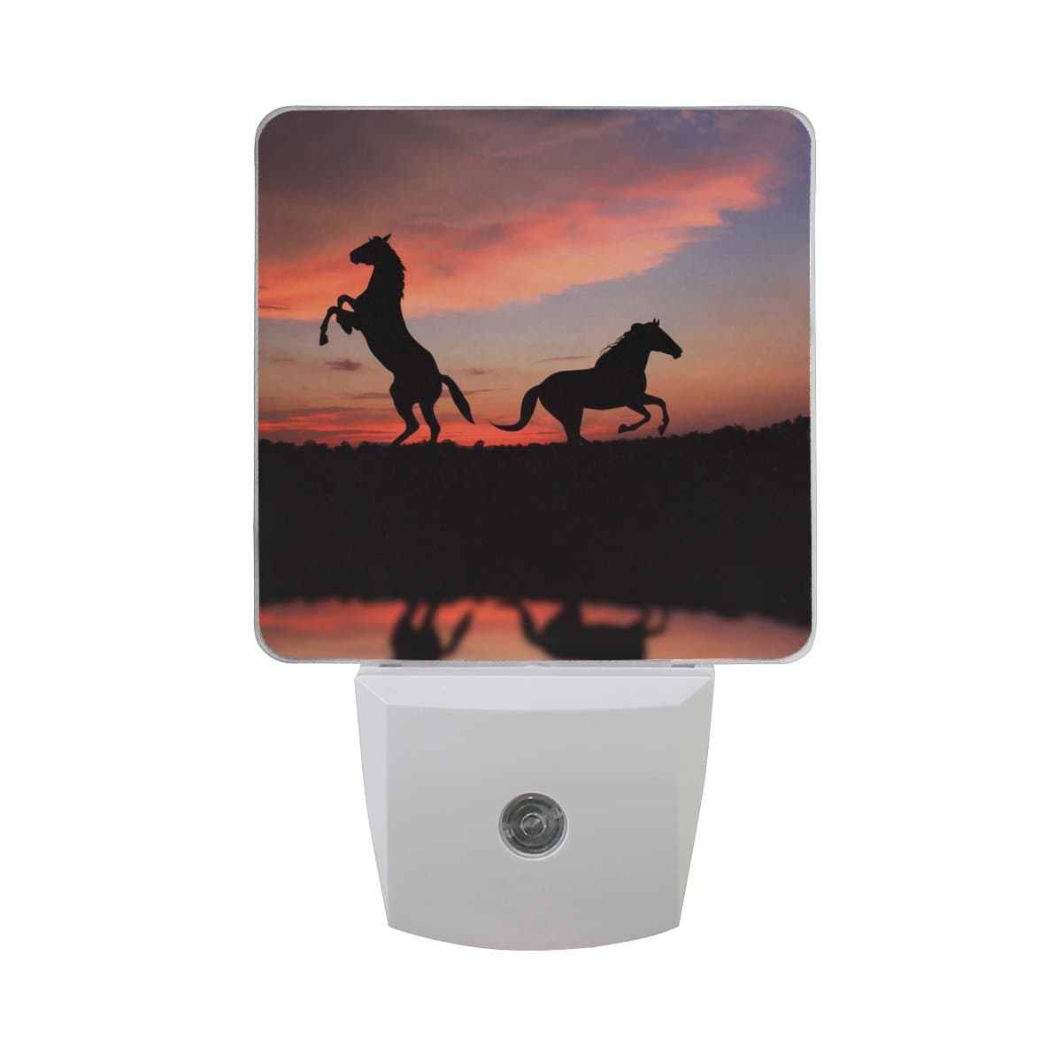 Plug in LED Night Light Plug-in, Ultra-Slim, and Cool-Touch Dusk to Dawn Sensor Night Lamp Animal Horse Kids Adults and Nursery Decor Night Light