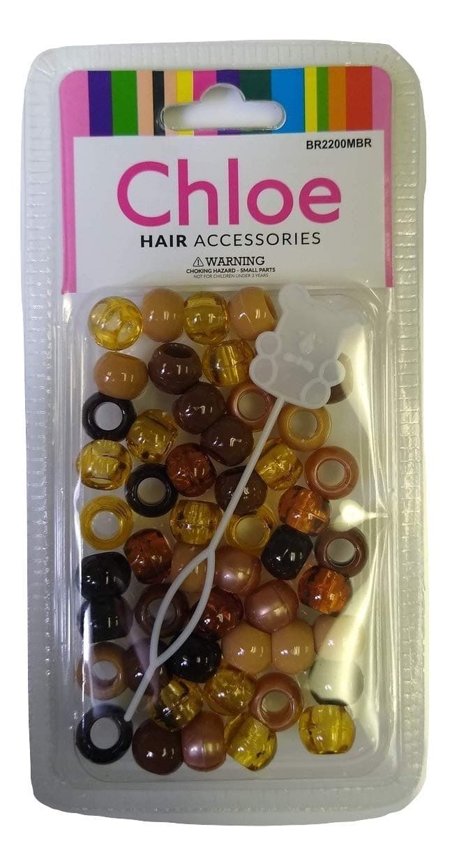 Chloe Hair Beads Round Shape (Mix Brown)