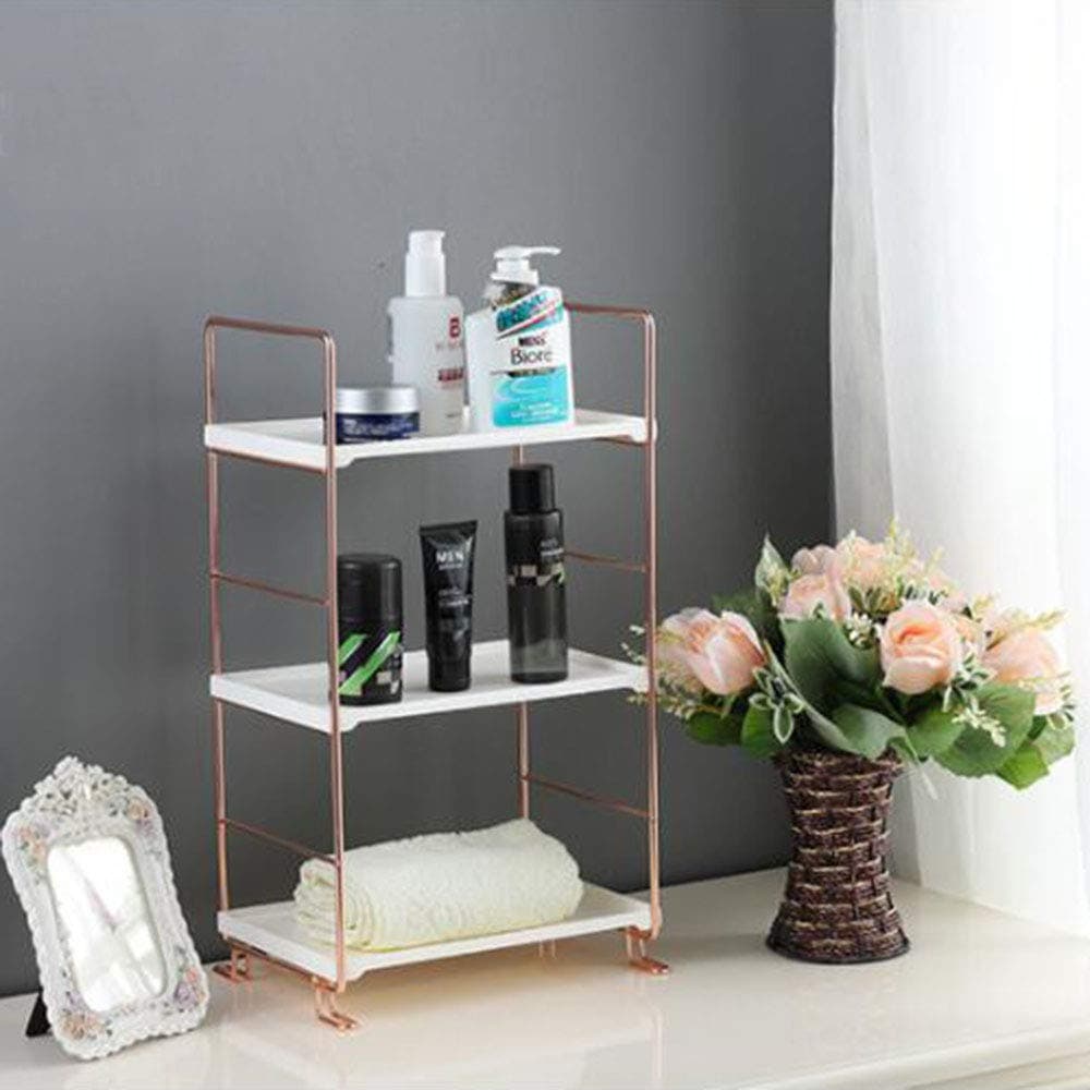 KIWG Shelf,Kitchen Racks, Multiple Wrought Iron Anti-Rust 5 Layer Finishing Rack Floor Storage Rack,Gold