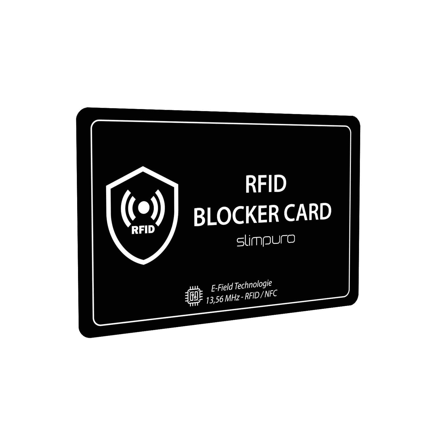 RFID Blocking Card NFC Safety Card - Signal Deterrent - Set with 2 TÜV accredited RFID and NFC Passport Covers - A Single Card Protects Your Entire Wallet: Bank Card - Credit Card - ID Card