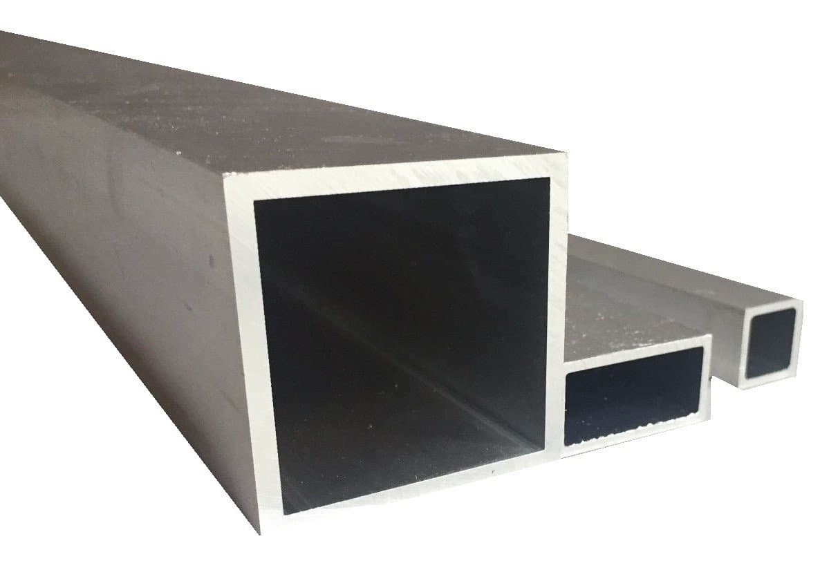 Aluminium square tube, mill finish, 1000