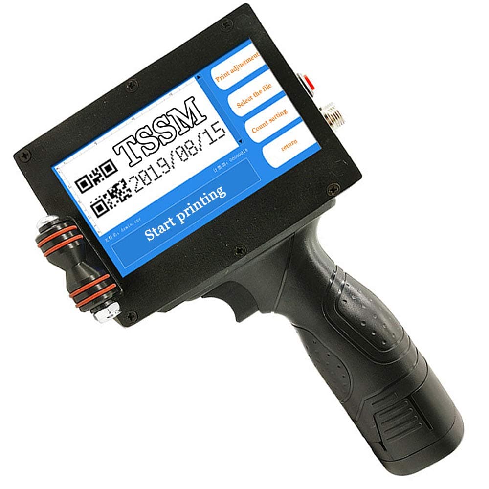 Portable High Definition Handheld Inkjet Printer with 4.3 Inch LED Touch Screen Display Inkjet Coding Machine for Trademark Logo Graphic Bar Code