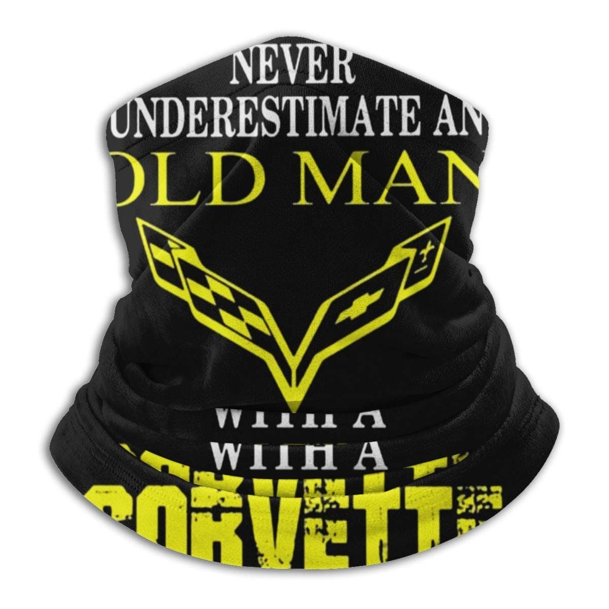 Never Underestimate an Old Man with A Corvette Neck Warm Scarf Microfiber Multi-function Men And Women Winter Outdoor Products