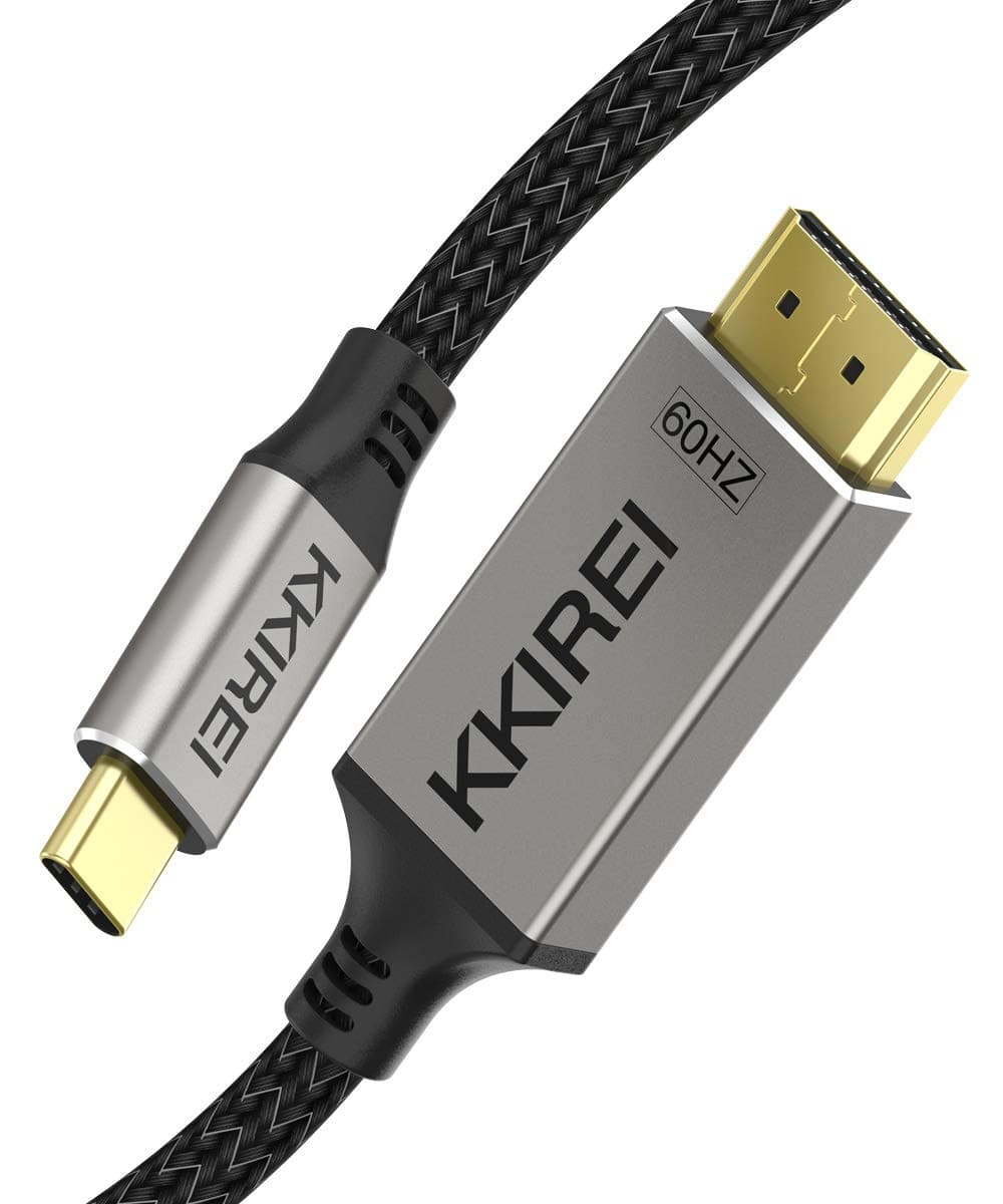 USB C to HDMI Cable Adapter (4K@60Hz) 6Ft USB Type C to HDMI Cable Braided Nylon Thunderbolt 3 Compatible with MacBook Pro/iPad Pro/MacBook Air 2018/iMac 2017/Surface Book 2/Samsung Galaxy S10/Note 9