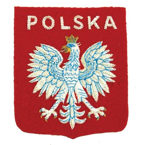 Sew-On Patch - Hand Embroidered White Eagle Crest, Large