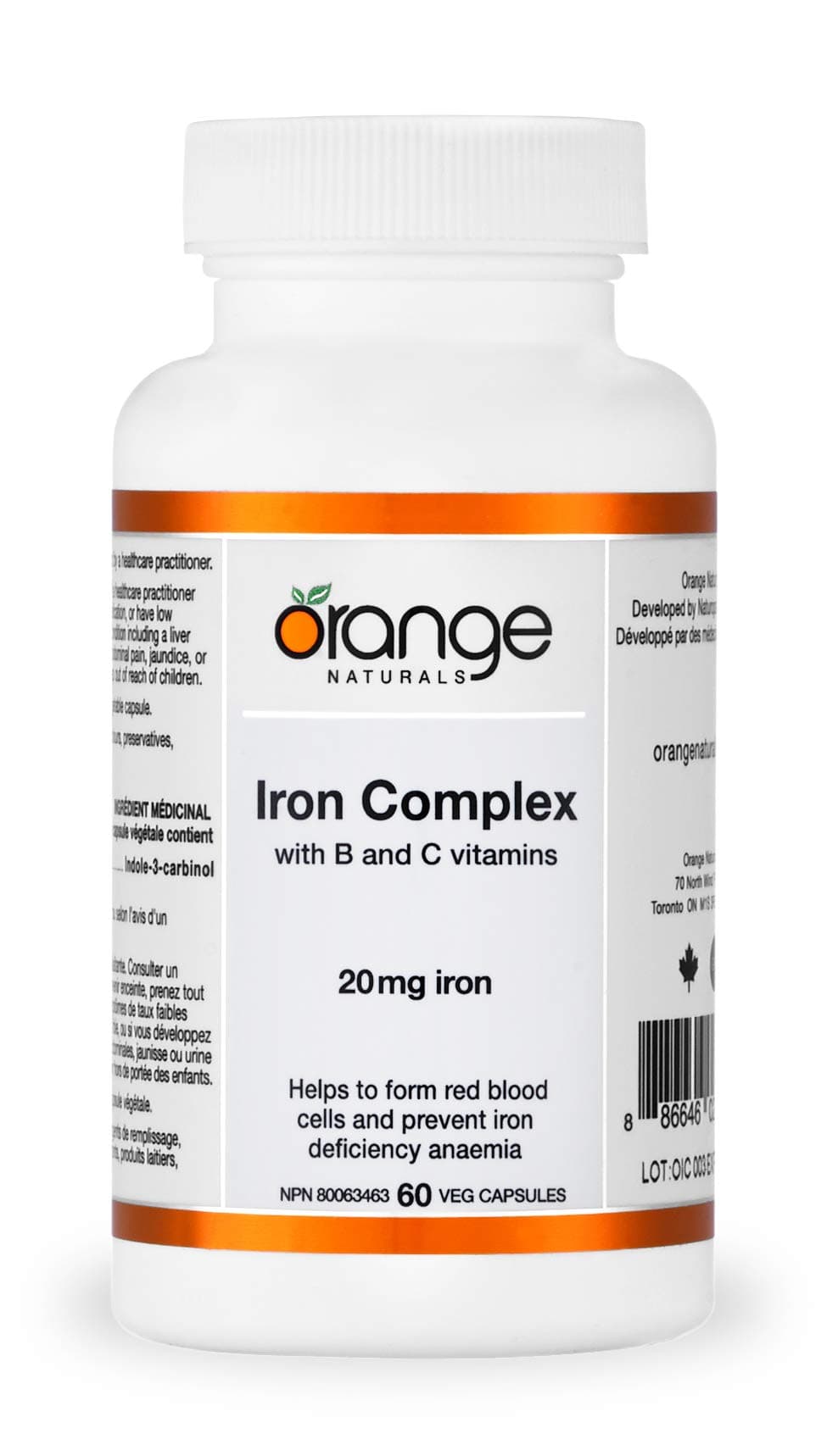 Iron Complex 20 mg Vegetable Capsules, 60 Count