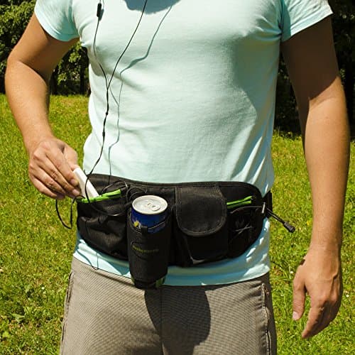 Running Belt with Water Bottle Holder, Workout Belt for Men and Women, Waist Pack for iPhone 7 plus, Samsung.