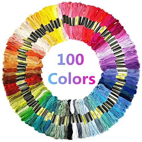 FILWO Embroidery Threads 100 Skeins Pack, Embroidery Tools Colour Floss Cross Stitch Threads Craft Thread Sewing Friendship Bracelets Thread for DIY Crafts